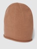 Christian Berg Woman Beanie van kasjmier met rolzoom Middenbruin