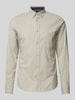 s.Oliver RED LABEL Slim fit vrijetijdsoverhemd met borstzak Beige