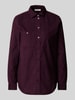 Christian Berg Woman Regular fit corduroy blouse met borstzakken Paars