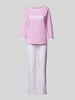 LOUIS & LOUISA Pyjama mit Statement-Stitching Modell 'Traumfrau' Rosa