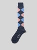 Burlington Kniekousen met argyleprint, model 'Marylbone' Blauw