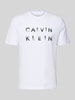CK Calvin Klein T-Shirt mit Label-Print Weiss