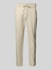 Lindbergh Tapered Fit Leinenhose mit elastischem Bund Sand
