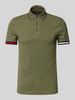 Tommy Hilfiger Slim fit poloshirt van een mix van katoen en elastaan Olijfgroen