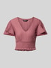Only Regular Fit Crop Top mit Smok-Detail Modell 'HANNAH' Mauve