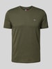 Tommy Jeans T-shirt o kroju slim fit z wyhaftowanym logo Oliwkowy melanż