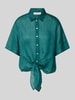 Christian Berg Woman Regular fit blouse met knoopdetail Smaragdgroen
