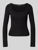 Gina Tricot Longsleeve mit Rundhalsausschnitt Black