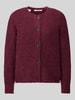 Selected relaxed fit gebreid jack van wolmix model 'LULU' Bordeaux