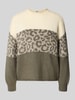 ONLY relaxed fit pullover met luipaardmotief Olijfgroen
