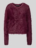 Vero Moda Regular Fit Strickjacke in Kunstfell-Optik Modell 'FLUFFY' Bordeaux