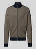 bugatti Sweatjacke mit Reißverschluss Taupe