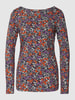 Esprit Shirt met lange mouwen met all-over motief Marineblauw