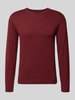 Tom Tailor Regular Fit Strickpullover aus reiner Baumwolle Bordeaux
