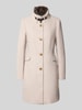 Christian Berg Woman Selection Regular fit lange jas met wol Zand gemêleerd