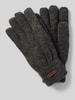 Barts Handschuhe aus Lammwolle mit Label-Detail Modell 'HAAKON' Anthrazit