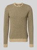Blend Gebreide pullover met ribboorden, model 'BALEN' Beige