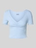 Only Regular Fit Crop Top aus Baumwoll-Elasthan-Mix Modell 'BETTY' Hellblau