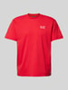 EA7 Emporio Armani T-shirt met labelprint Rood