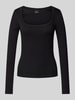 Gina Tricot Longsleeve mit Feinripp Black