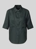OPUS Bluzka koszulowa z listwą guzikową model ‘Filalia’ Ciemnozielony