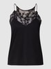 Lanius Top mit Zierbesatz Schwarz