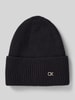 CK Calvin Klein Beanie van een mix van wol en kasjmier met labelapplicatie Zwart