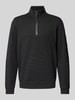 Lerros Sweatshirt met opstaande kraag, model 'SELANIK' Zwart