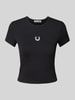 Review T-Shirt mit Label-Stitching Black