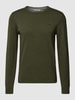 s.Oliver RED LABEL Sweter z dzianiny z wyhaftowanym logo Khaki