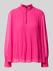 Marc Cain blouse met lange mouwen met kraag met ruches Cut Out Felroze