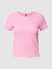 Vero Moda T-shirt met geschulpte zoom, model 'EMMA' Roze