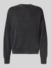 Pegador Oversized gebreide pullover met logo en ronde hals Zwart