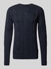 Lindbergh Gebreide pullover met kabelpatroon Marineblauw