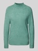 Tom Tailor Denim Comfort Fit Strickpullover mit Sattelschulter-Ärmel und Mock-Neck Grass