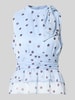 Neo Noir Blouse met opstaande kraag model 'Ansol' Lichtblauw