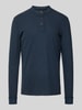 Superdry Longsleeve mit Serafino-Ausschnitt Modell 'Grandad' Dunkelblau