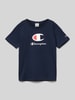 CHAMPION T-shirt met labelprint Marineblauw