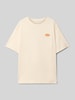 Jack & Jones T-shirt met labelstitching, model 'TAVIRA' Ecru