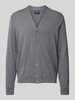 OLYMP Level Five Slim Fit Strickjacke mit Knopfleiste Silber