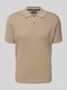 Christian Berg Men Poloshirt mit gerippten Abschlüssen Taupe