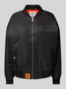 Original Bombers Oversized Bomberjacke mit Label-Stitching Black