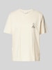 Vila T-Shirt mit Label-Stitching Modell 'SYBIL' Beige