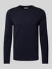 s.Oliver RED LABEL Regular Fit Strickpullover mit gerollten Bundabschlüssen Marine