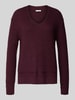 Tom Tailor Regular fit gebreide pullover van katoenmix  Bordeaux