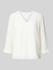 s.Oliver BLACK LABEL Regular fit blouse met lange mouwen en plooien Offwhite