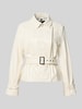 Marc Cain Jacke mit Gürtel und Ärmelriegeln Offwhite