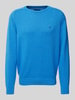 Fynch-Hatton Strickpullover mit Logo-Stitching Blau