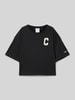 CHAMPION T-shirt met logoprint Zwart