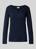Tom Tailor Regular Fit Langarmshirt aus Baumwoll-Mix Marine